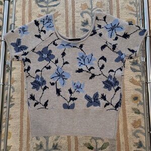 Club Monaco Light Blue/Grey 100% wool Patterned Knit